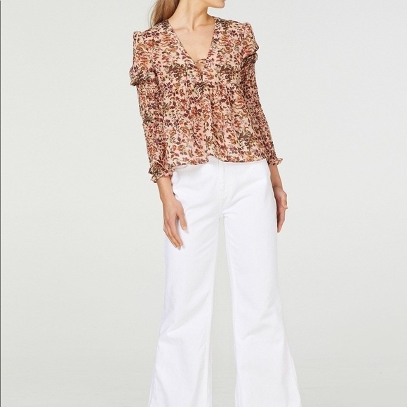 STEVIE MAY SAFFRON Brown floral long sleeve top - Picture 3 of 13